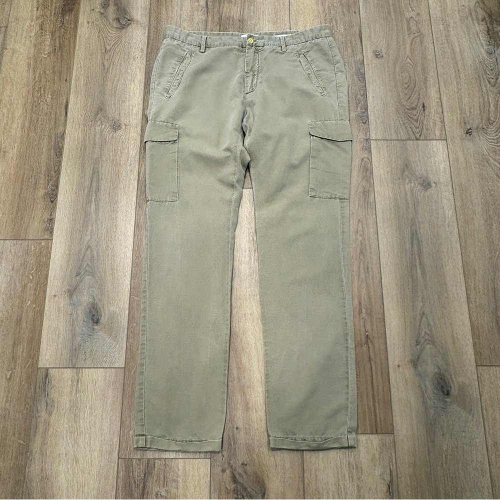 🌟GANT🌟 RUGGER COTTON LINEN BLEND CARGO PANT KHAKI SZ 34 X 32